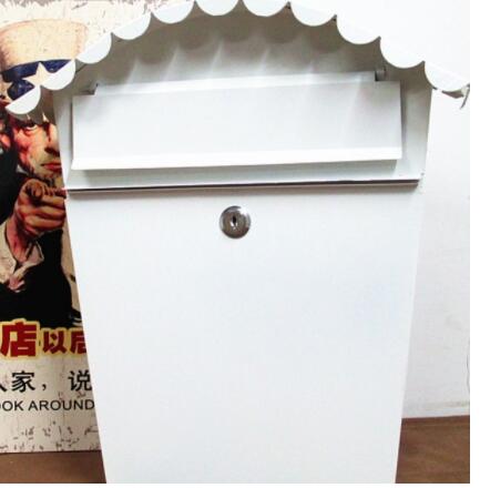 Pastoral painted letter box with lock mailbox mail box waterproof suggestion box Wall Mounted home Decoration Post Box: F