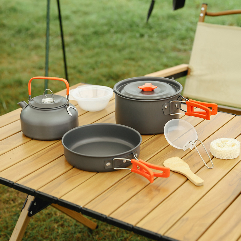 Set da cucina portatile da campeggio Teiera Bollitore per caffè Pentola Pentole DS-308