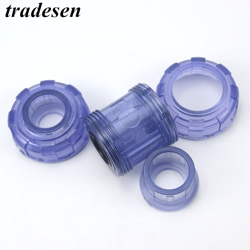 1pc 20~63mm Hi Transparent UPVC Flap Check Valve Aquarium Tank PVC Union Joint Industrial Water Pipe Non-Return Valve