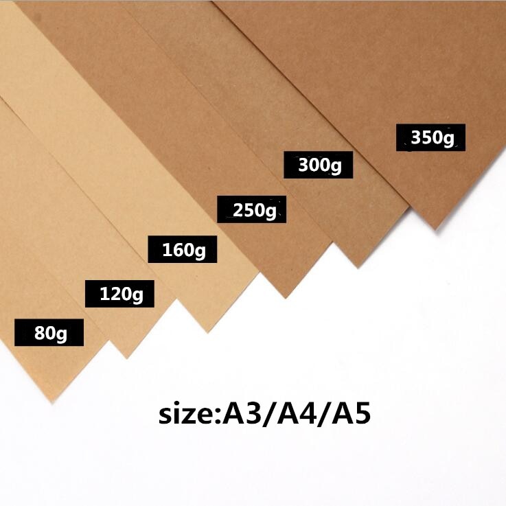 50 stk/parti  a5 a4 kraftpapir brunt papir håndværk tykt karton karton papir gør-det-selv-kort fremstillingspapir 80g 120g 150g 200g 250g