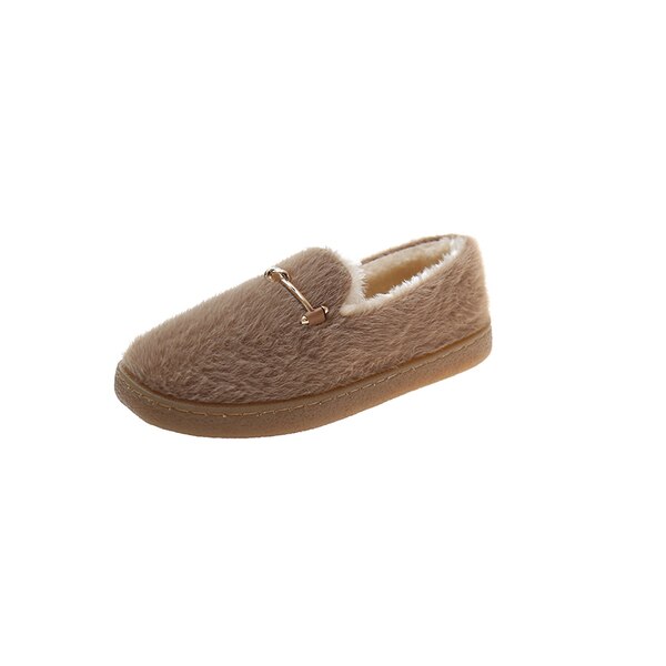 Moccasin Schoenen Instappers Bont Herfst Ondiep Mond Vrouwelijke Casual Sneakers Vrouwen Slip-Op Alle-Match ronde Neus