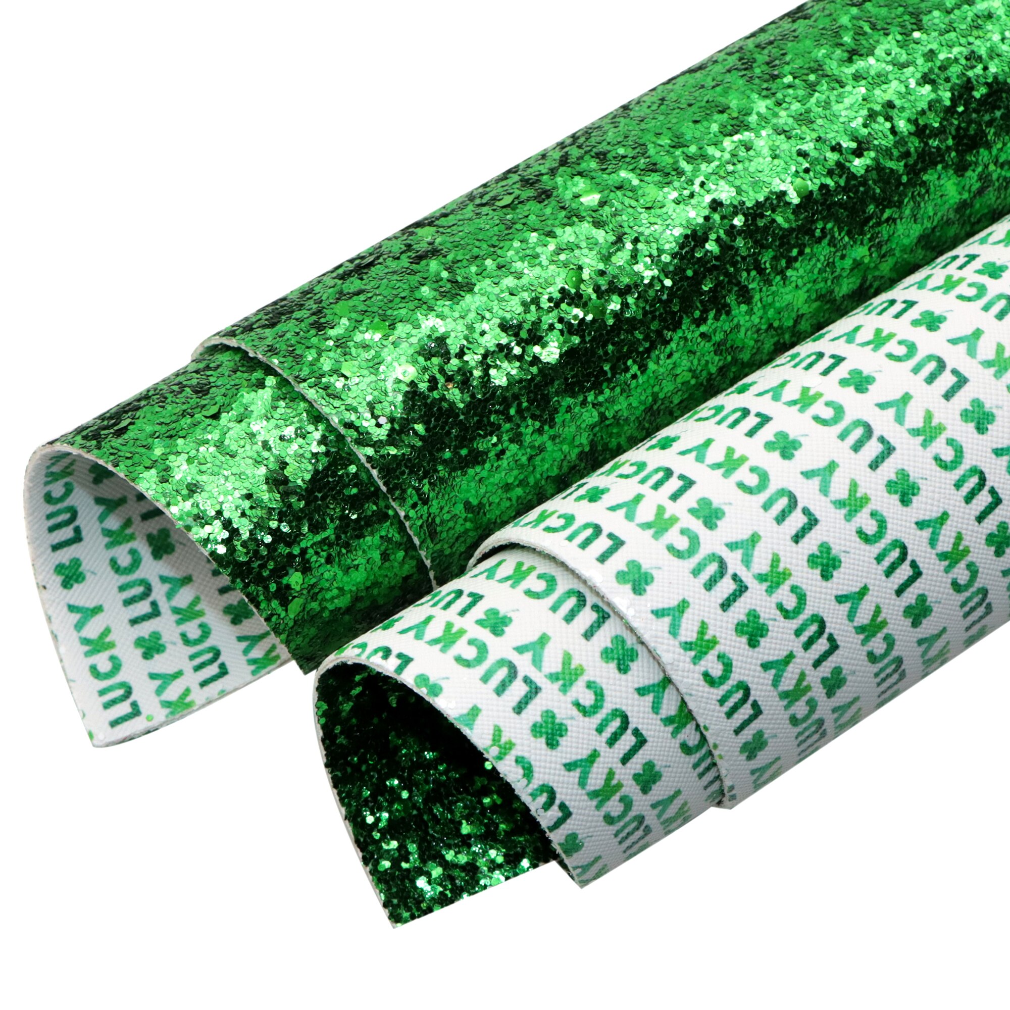 Double Sided Faux Leather Sheets Love Rabbit Plaid Printed Synthetic Leather Fabric for Easter Valentine's St. Patrick's Day: 1124515001