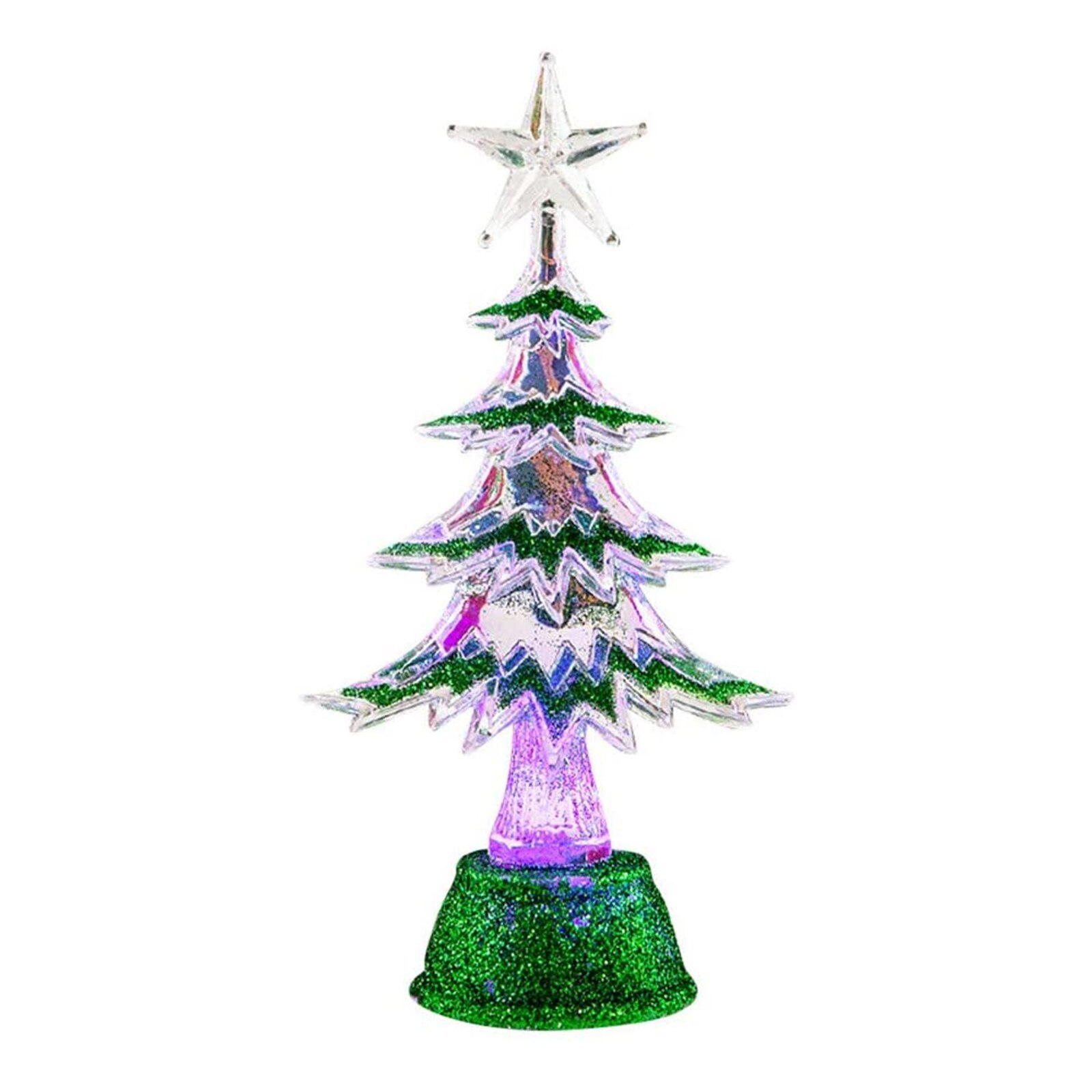 Tabletop Mini Christmas Tree with LED Lights Artificial Pine Tree for DIY Halloween Christmas Ornaments Decorations WWO6: Green