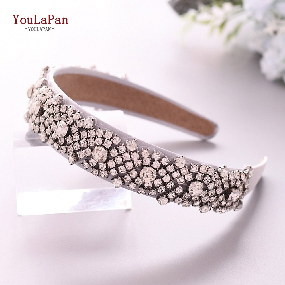 Youlapan S28B-FG Zilveren Bruids Haar Accessoires Strass Bruiloft Haar Wijnstokken Voor Bruid Sliver Diamond Bruiloft Hoofdband: gray