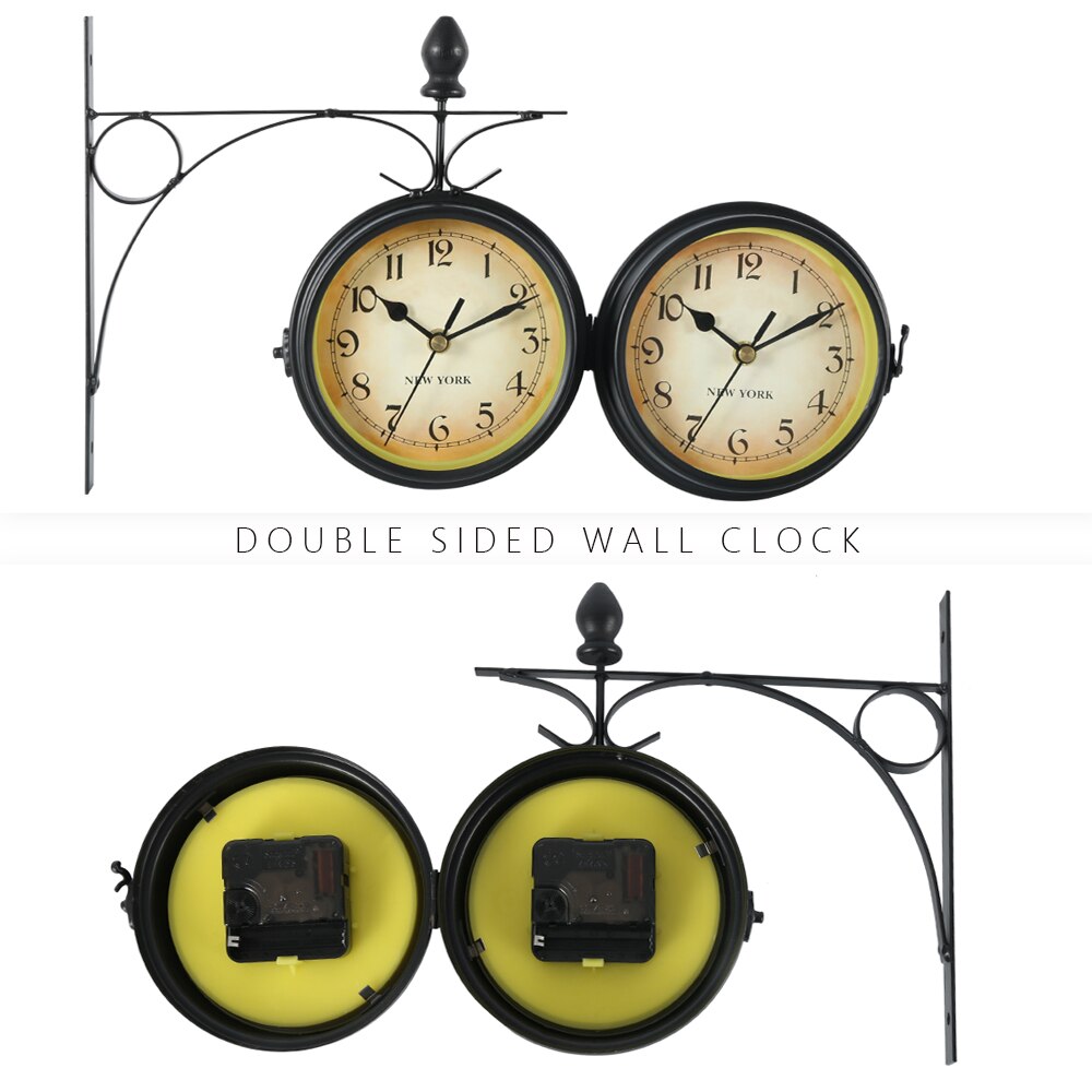 European-style Double-sided Wall Clock Classic Clocks Monochrome