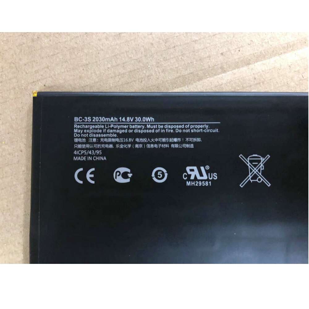 Original BC-3S Laptop batterie Für LG Nokia Lumia 2520 4ICP5/43/95 14,8 v 2030mAh 30WH