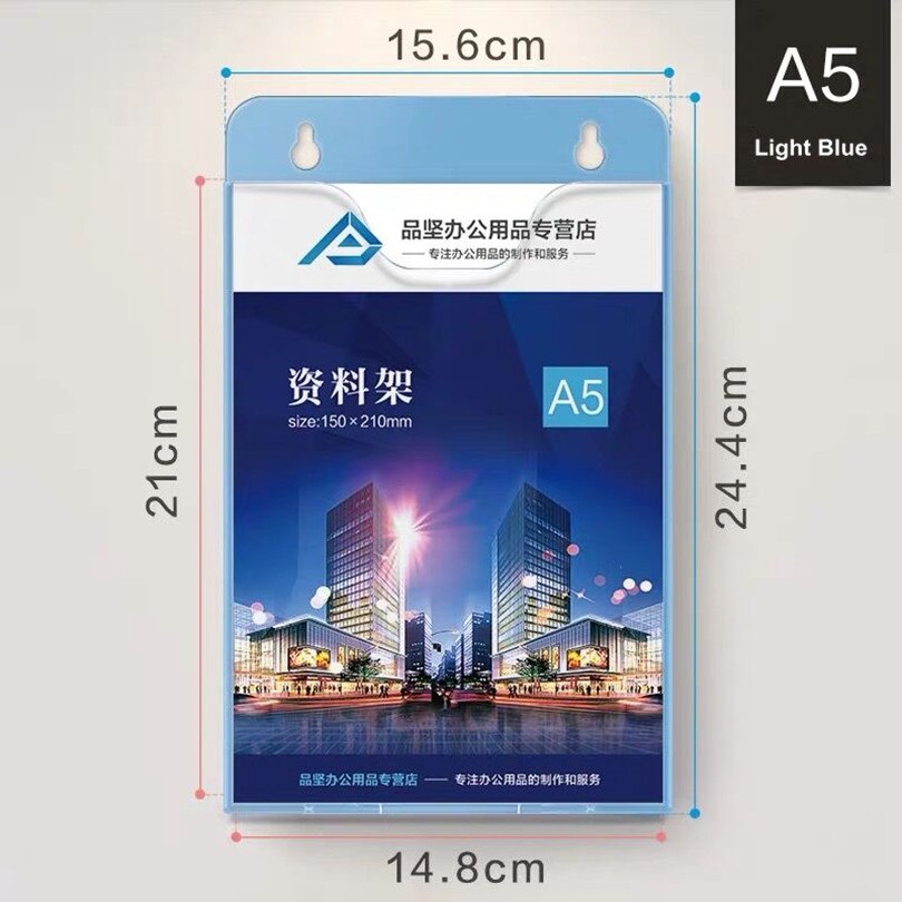 A5 Removable Hanging Wall File Holder Post Mail Letter Literature Book Magazine Document Folder Pocket Brochure Display: Black