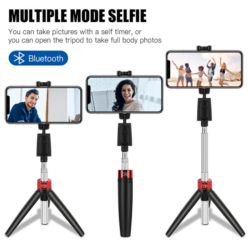 Y9/Y11 3In1 Selfie Stick con treppiede Wireless Bluetooth 4.0 supporto per telefono cellulare monopiedi pieghevoli universali per Smartphone