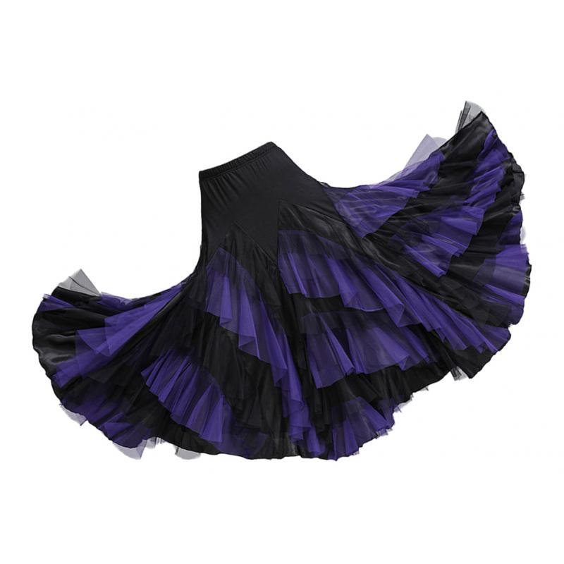 Flamenco Felsen Ballsaal Walzer Tanz Kleidung Moderne Kostümich Für Frauen: Schwarz Violett