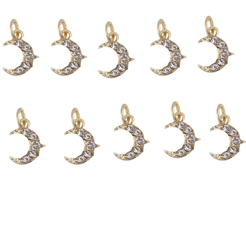 10Pcs Luxurious Hollow Dangle Nail art Charms Golden Star/Heart/Moon /Christian Cross Nail Piercing Jewelry Nail Hoop Pendants#5: 841