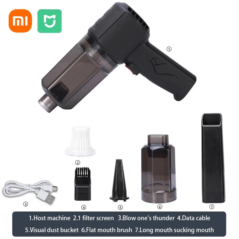 Xiaomi-soplador de aire eléctrico de 12000Pa, reemplaza el pulverizador de aire enlatado para Pc, limpiador de teclado de ordenador, lata de aire comprimido: Blanco