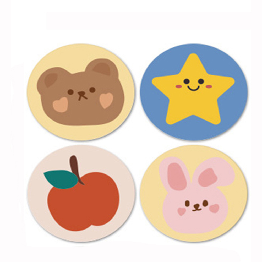 Pegatinas de animales de dibujos animados para niños, pegatinas inspiradoras de recompensa de pequeñas flores rojas para guardería, 100-500 piezas