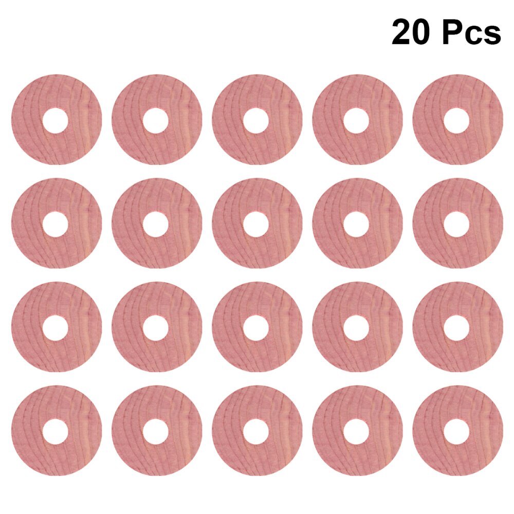 20pcs Cedar Wood Circular Ring Wooden Round Chips Mothproof Wardrobe Cedar Chip