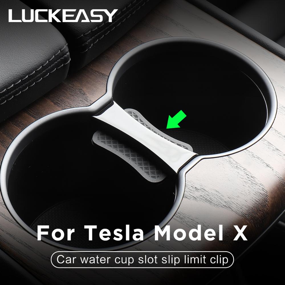 Luckeasy bil vand kop slot slip lim klip til tesla model x / s abs bil kop holder limiter