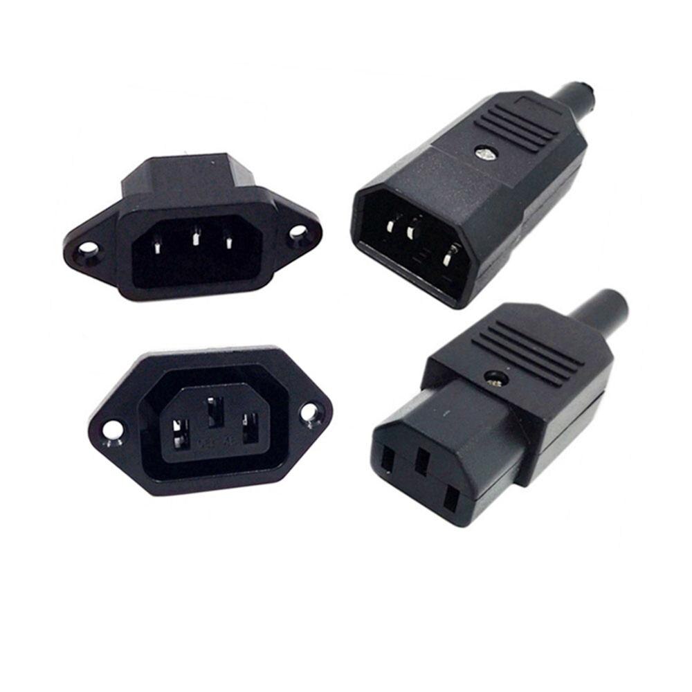 2 Paar/4 Stuks IEC320 C14 C13 Elektrische Ac Socket 3 Vrouwelijke Mannelijke Inlet Plug Connector 3pin Socket Mount