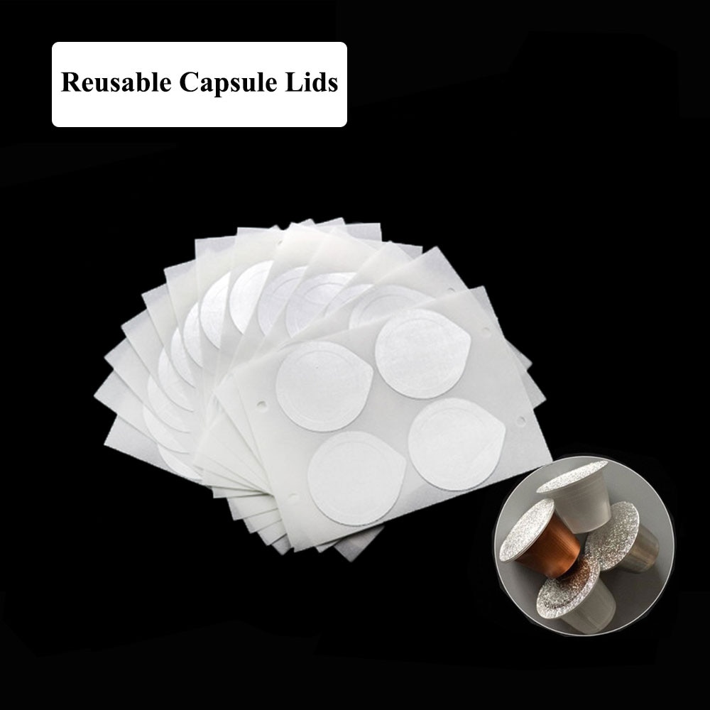 Hervulbare Nespresso Capsule Flim Sticker Bijvullen Rvs Capsule Zelfklevende Aluminiumfolie Brouwer Deksel