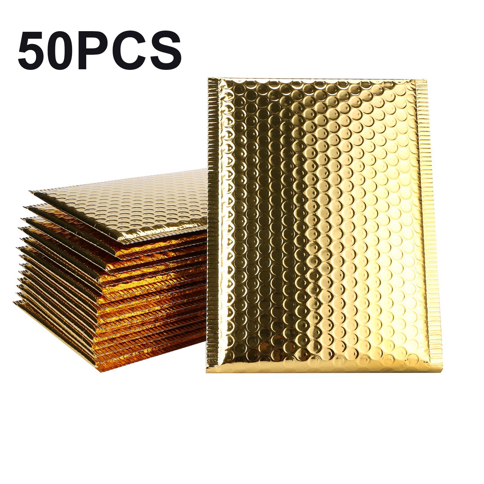 50 Stuks Gold Kleur Bubble Mailers Gevoerde Enveloppen Gevoerd Poly Mailer Self Seal Aluminizer Verpakking Gevoerde Enveloppen