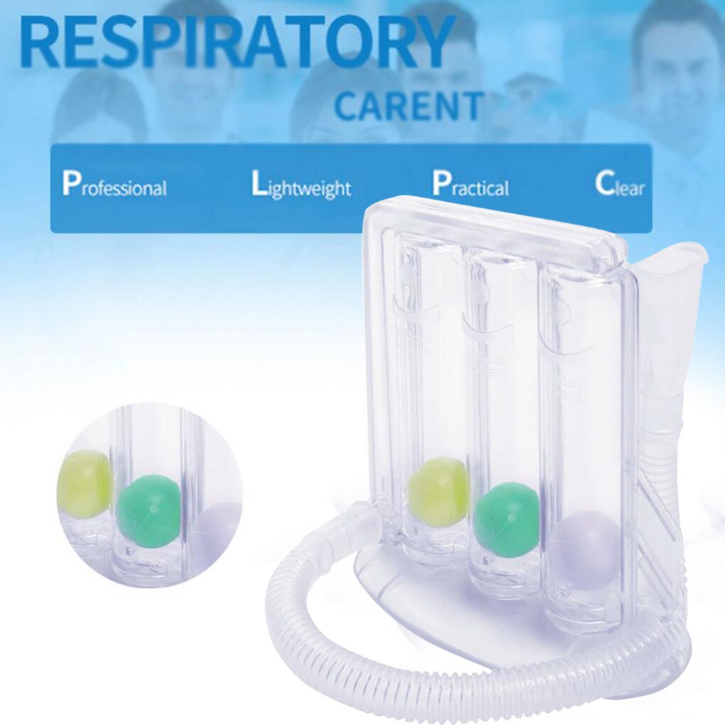 Vital Capacity Breathing Trainer Incentive Spirometer Lung Breathing Exerciser Rehabilitation Training Tool Three Ball Tester
