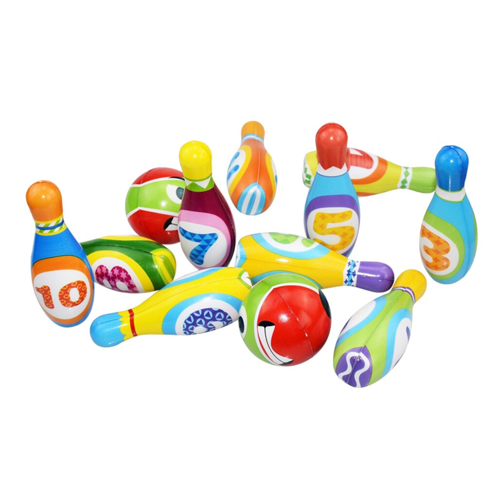 Mini Set da Bowling da 12 pezzi giocattolo da gioco per bambini Fitness per bambini