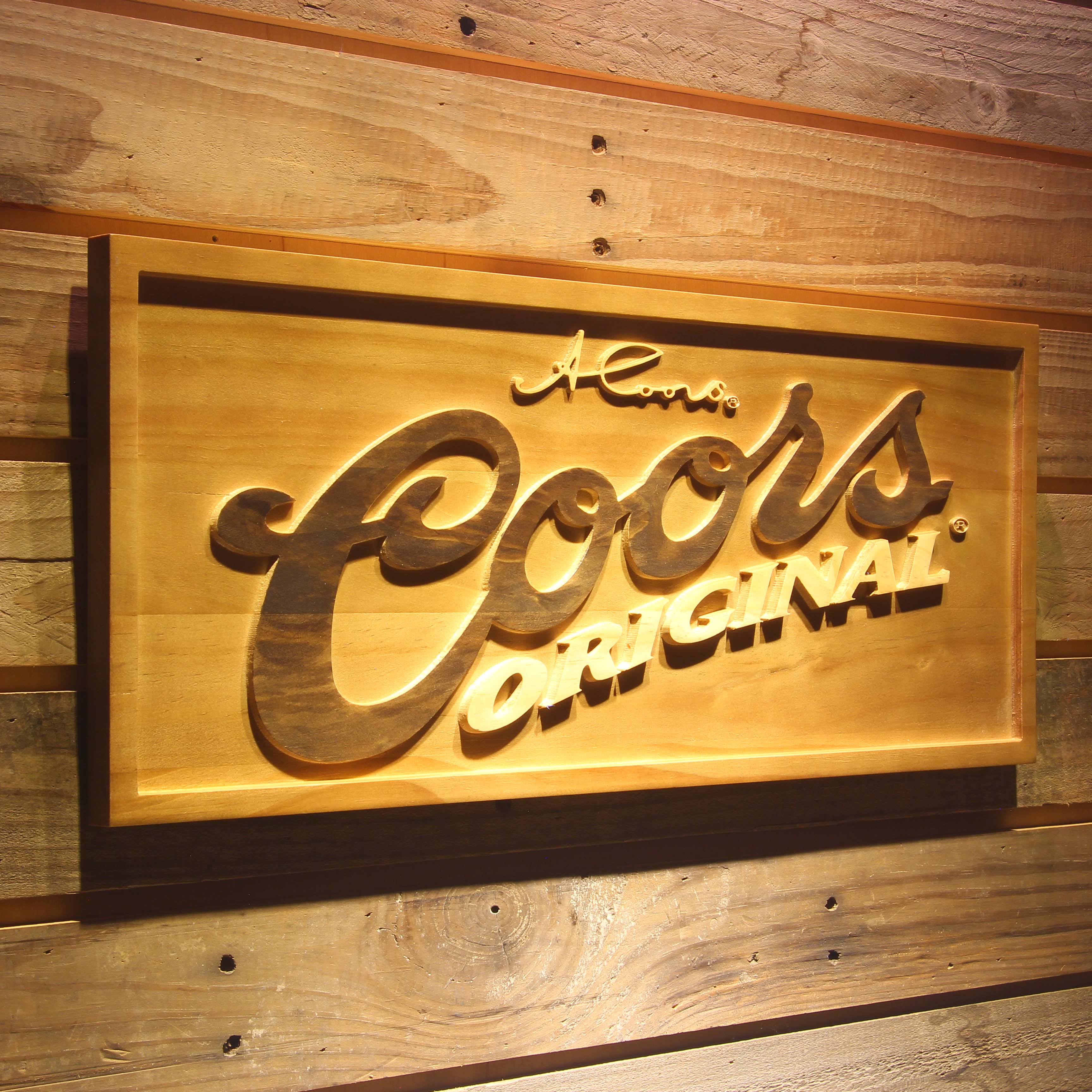 Coors Original Beer 3D Wooden Bar Signs