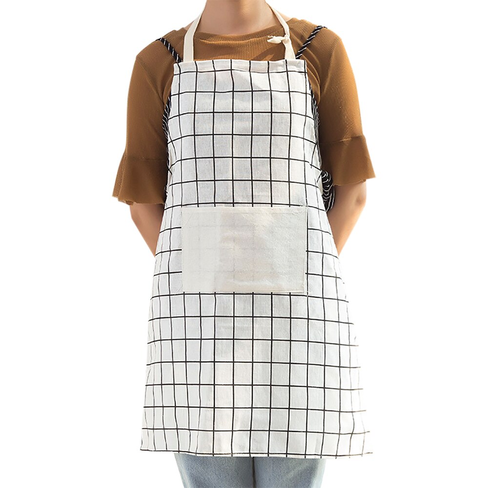 Verstelbare Voor Thuis Restaurant Katoenen Doek Bakken Jurk Overgooier Koken Accessoires Keuken Schort: WHITE