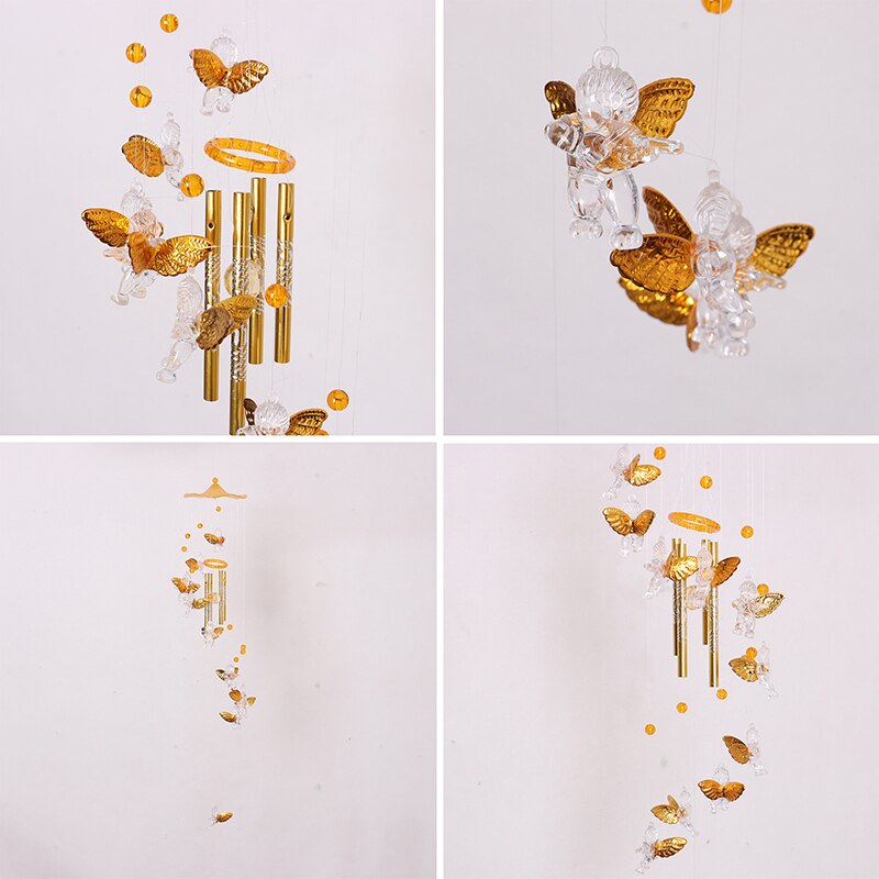 Wind Chimes Yard Good Luck Guardian Angel Metal Bell Hanging Nice Sound