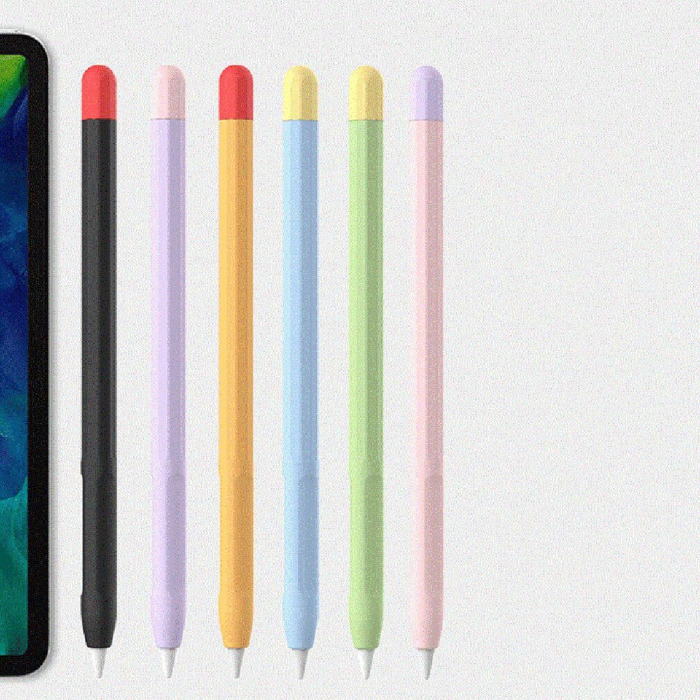 Suitable For Apple Pencil 1 Writing Pen Color Contrast Silicone Protective Cover Anti Slip And Anti Pen Cover