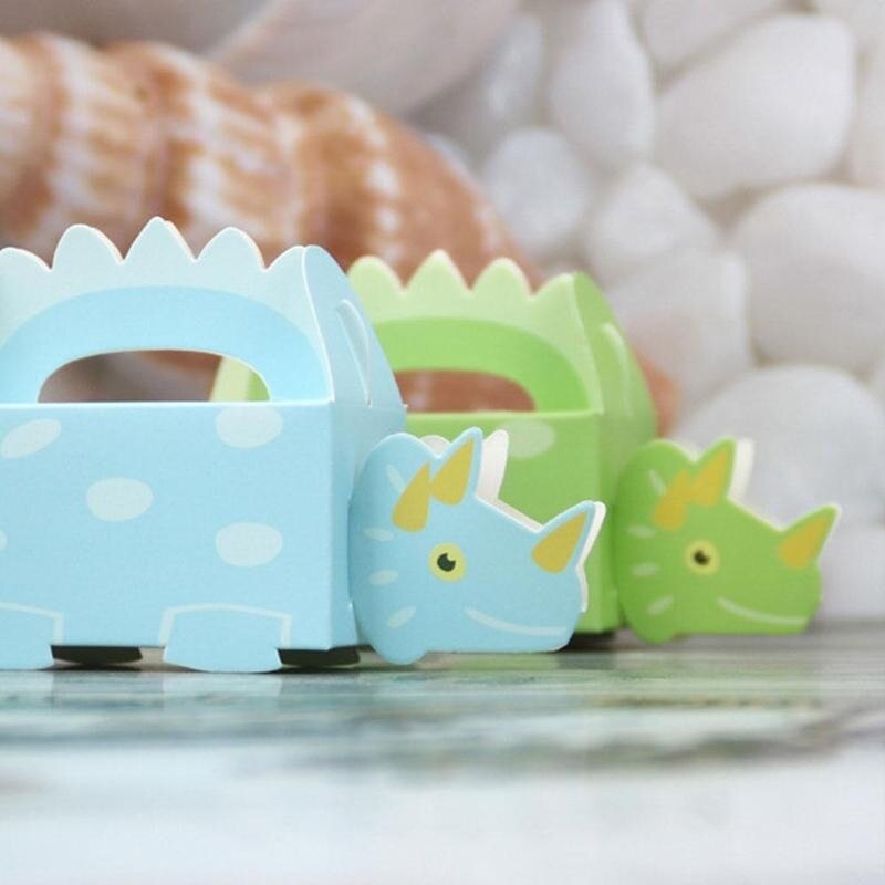 10Pcs Dinosaurus Doos Gemonteerd Dinosaurus Doos Dinosaurus Snoep Box Kids Verjaardag Papier Dozen Voor Verpakking