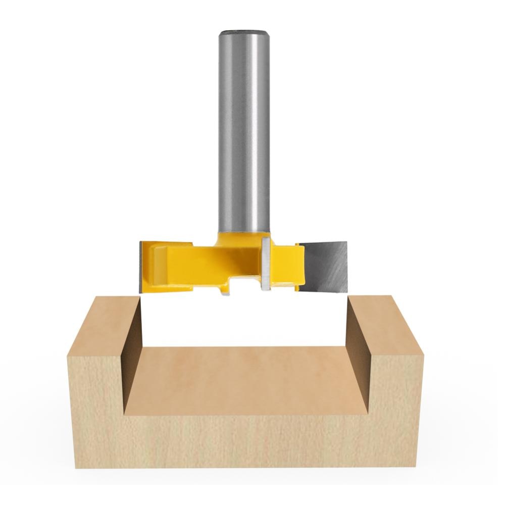 1pc 1/2"12mm Shank 4 Edge T Type Slotting Cutter Woodworking Tool Router Bits For Wood Industrial Grade Milling Cutter Slotting