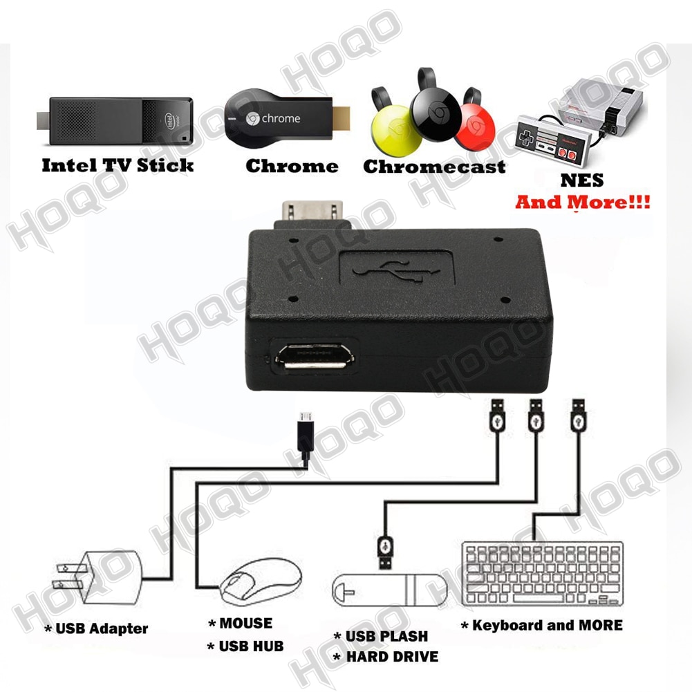 Adaptador USB OTG Micro de 90 grados para Fire Stick TV Snes mini Classic Nes Mini con fuente de alimentación en ángulo izquierdo-derecho