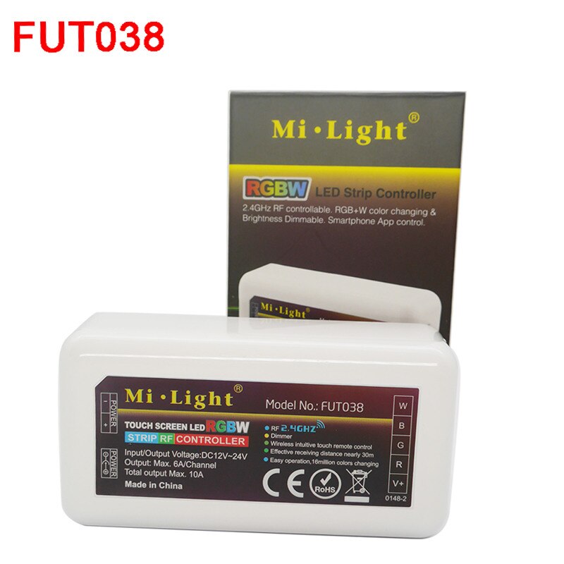 Miboxer-fita de led rgb/rgbw, com regulador de intensidade luminosa em 4 zona, 2.4g, wi-fi, ibox 1: FUT038