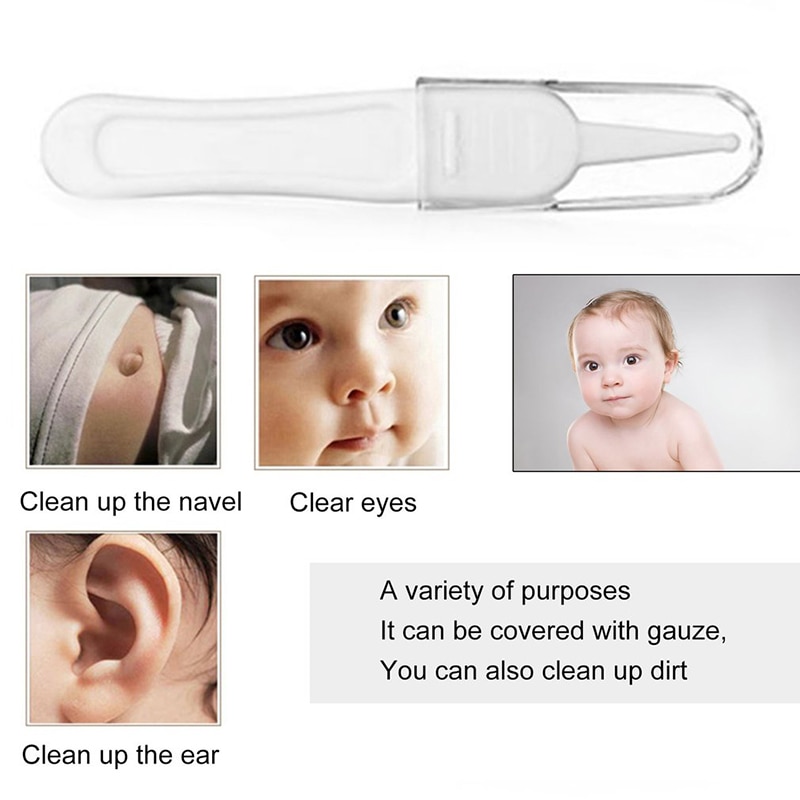 Babysikkerhedsrengøring pincet babypleje baby øretænger plastic speciel nyfødt baby næse graveklemme