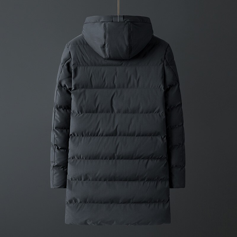 Lang stil parka mænd vinterjakke frakke til mænd hætte tyk bomuldspolstret jakke herre parka jakke til mænd afslappet frakker 4xl