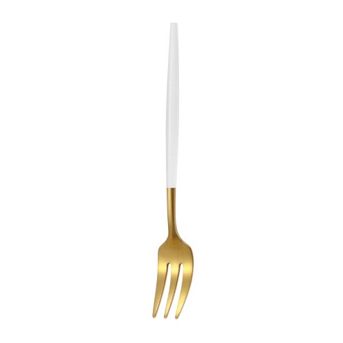 Uds Tenedor de fruta de lujo 304 de acero inoxidable de oro tenedores para tartas de postre pequeño tenedor de torta en La tenedor para caracoles restaurante: white gold fork