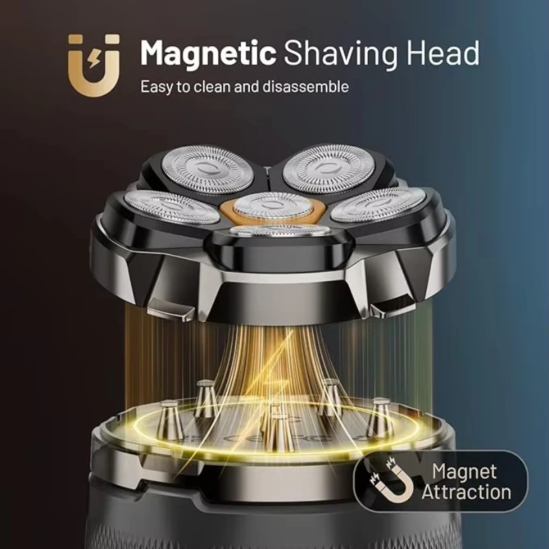 Xiaomi komingdon ansiktshuvud roterande bärbar led-display 6d våt/torr vattentät herrrakhyvel sladdlös laddningsbar elektrisk rakapparat