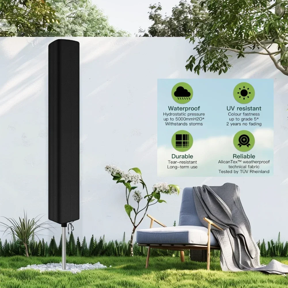 Rotierender Außen schirm Wäsche ständer Wäscheleine Schutzhülle draussen wasserdicht Wind dicht verstellbar Klapp schutzhülle