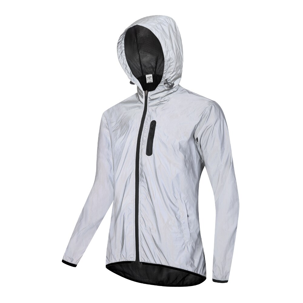 WOSAWE Full Reflective Cycling Jacket Men&#39;s Coat Spring Autumn Bicycle Windbreaker Bike Soft Windproof Waterproof Running Jacket