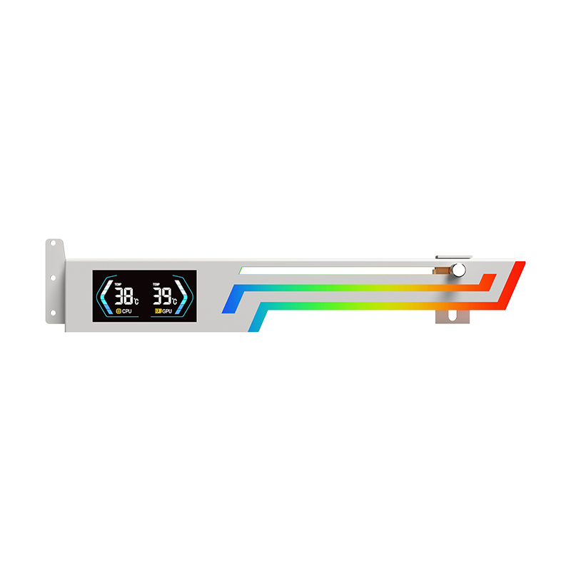 Power Train Z-X6 Temperature display Graphics Card Bracket 5V 3PIN ARGB AURA SYNC Graphics Card VGA Holder Height Adjustable: green