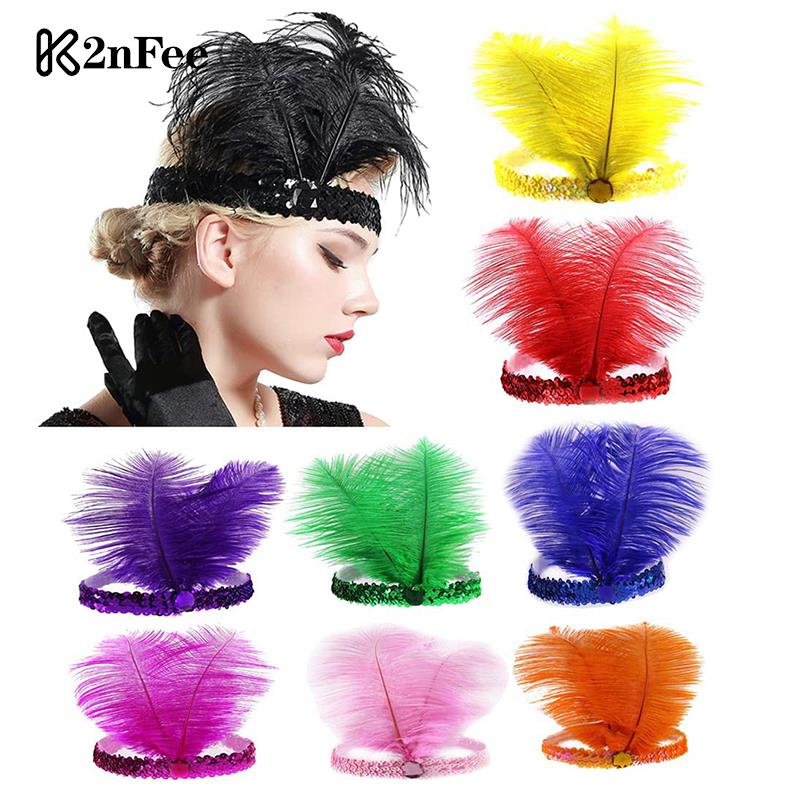 1 Uds. Tocado de plumas indias a la para mujer, diadema de cristal con plumas y lentejuelas, diadema india para de vacaciones, accesorios para el cabello