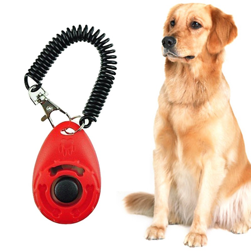 4PCS Pet Puppy Bird Cat Dog Button Click Clicker Training Obedience Aid + Wrist Strap Light Weight