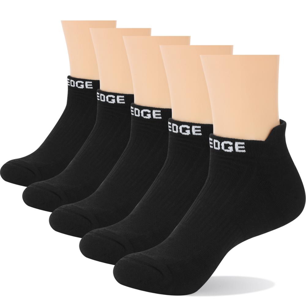 YUEDGE hombres mujeres Wick transpirable protección de algodón Casual deportes atléticos correr calcetines de tobillo de corte bajo (5 par/pack)