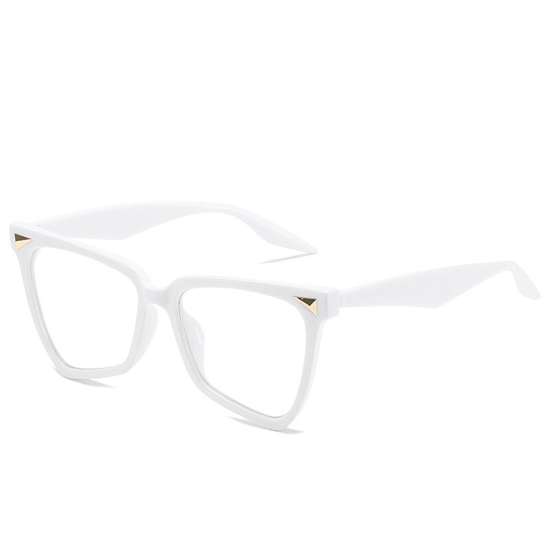 Cat eye brilmontuur, blauw licht blokkerende bril voor dames en heren, bijziendheid, optische bril voor computer, transparant, helder montuur, oculos: Wit