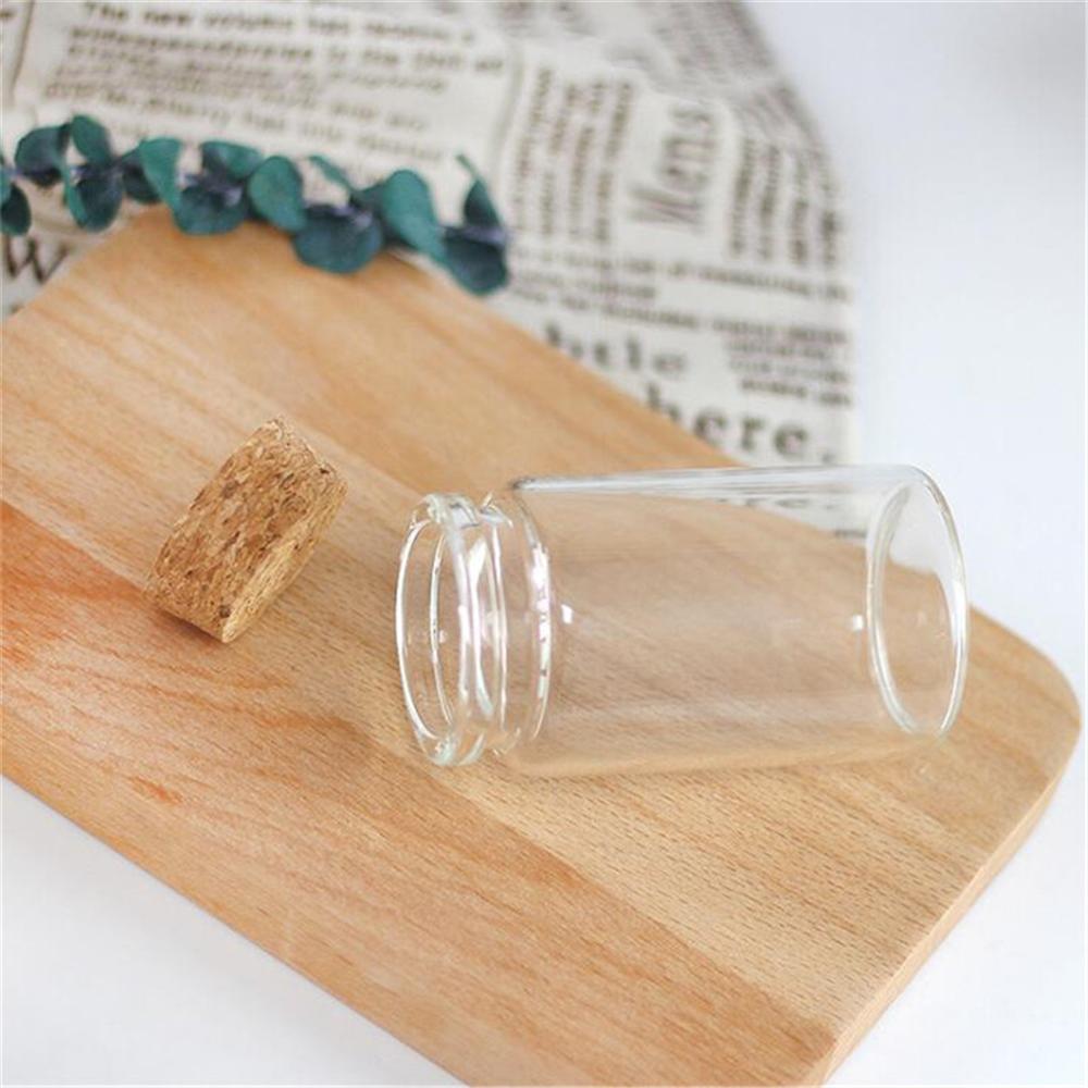 24PCS/lot 47mm Diameter Cork Glass Bottles Spice Jars Candy Storage Jars Vials Stopper Transparent Glass Bottle DIY Container