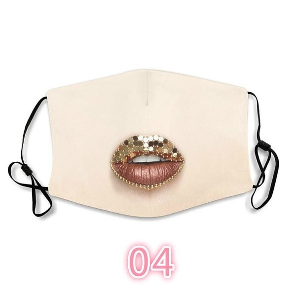 lèvres masque coloré strass décoration du visage paillettes perle suspendus oreille respirant protection solaire visage accessoire: 4