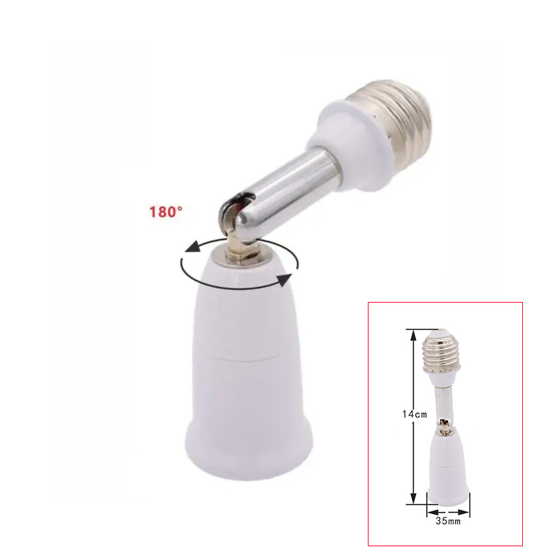 Lampadapter E27 naar E27 Extender LED-lampvoethouder Schroeffitting Verlenglichtconverter: Roze
