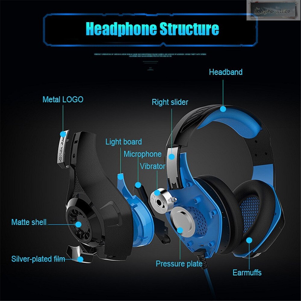 GM-1 Gaming Headphones 3.5mm Gamer Computer Headset Casque with Microphone LED Light for Xbox One PS4 playstation 4 laptop