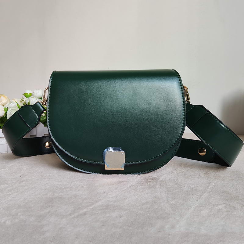 Mododiino petit sac de selle Vintage femmes sac souple en cuir PU sac à bandoulière sac à bandoulière serrure sac de messager DNV1057a: green