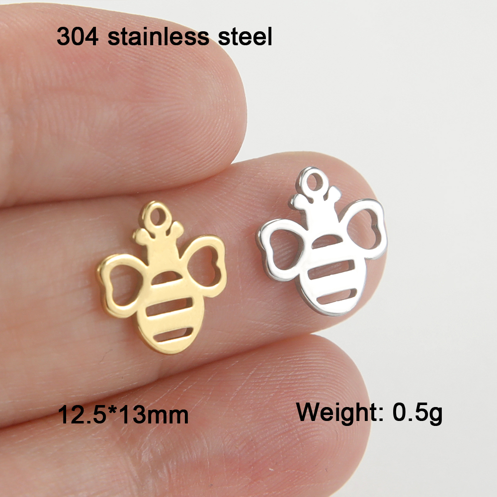 EUEAVAN 5 stks Dier Rvs Charms Kat Vlinder Poot Libel Vissenstaart DIY Hanger Ketting Sieraden Maken Accessoires