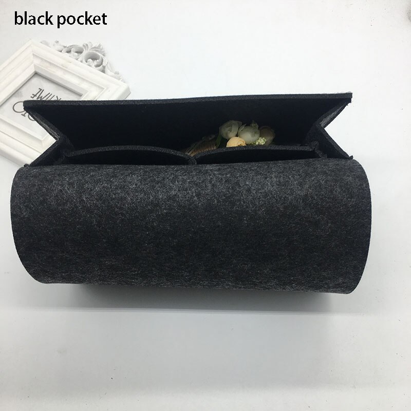 Bed Hanging Bag Pure Clor Mattress Holder Bag 27*7*22CM Hanging Type 1Pcs Felt Bedside Caddy Bedroom Organiser Storage Dispenser: black pocket