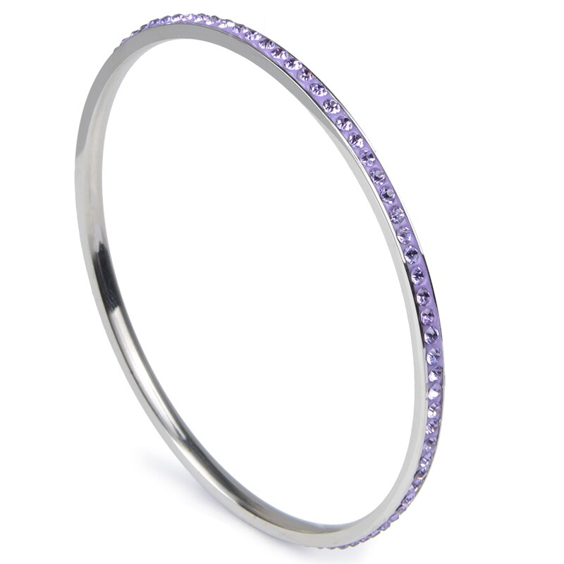 Chanfar 1 Reihe Klassische Edelstahl Armreif Frauen Elegante Runde Liebe Armreif Schmuck: 1violet